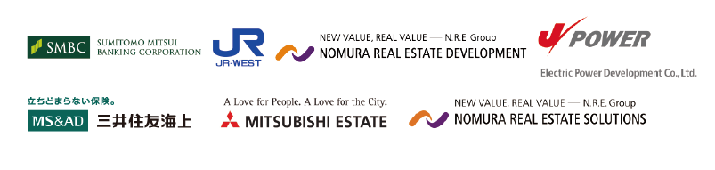 Sumitomo Mitsui Banking Corporation / West Japan Railway Company / <br />
Nomura Real Estate Development Co., Ltd. / Electric Power Development Co., Ltd. / <br />
Mitsui Sumitomo Insurance Company, Limited / MITSUBISHI ESTATE Co., Ltd. / <br />
Nomura Real Estate Solutions Co., Ltd.<br />